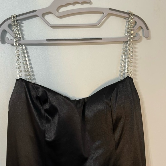 Ieena for Mac Duggal CHARMEUSE RHINESTONE STRAP TRUMPET GOWN Size 12 NWT - Picture 4 of 8